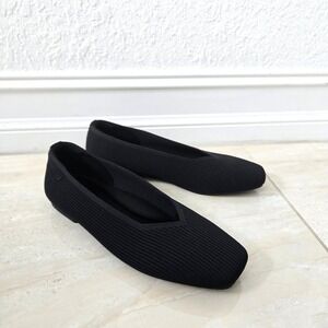 VIVAIA Black Knit Square Toe Ballet Flats Women Size‎ 40 US 9